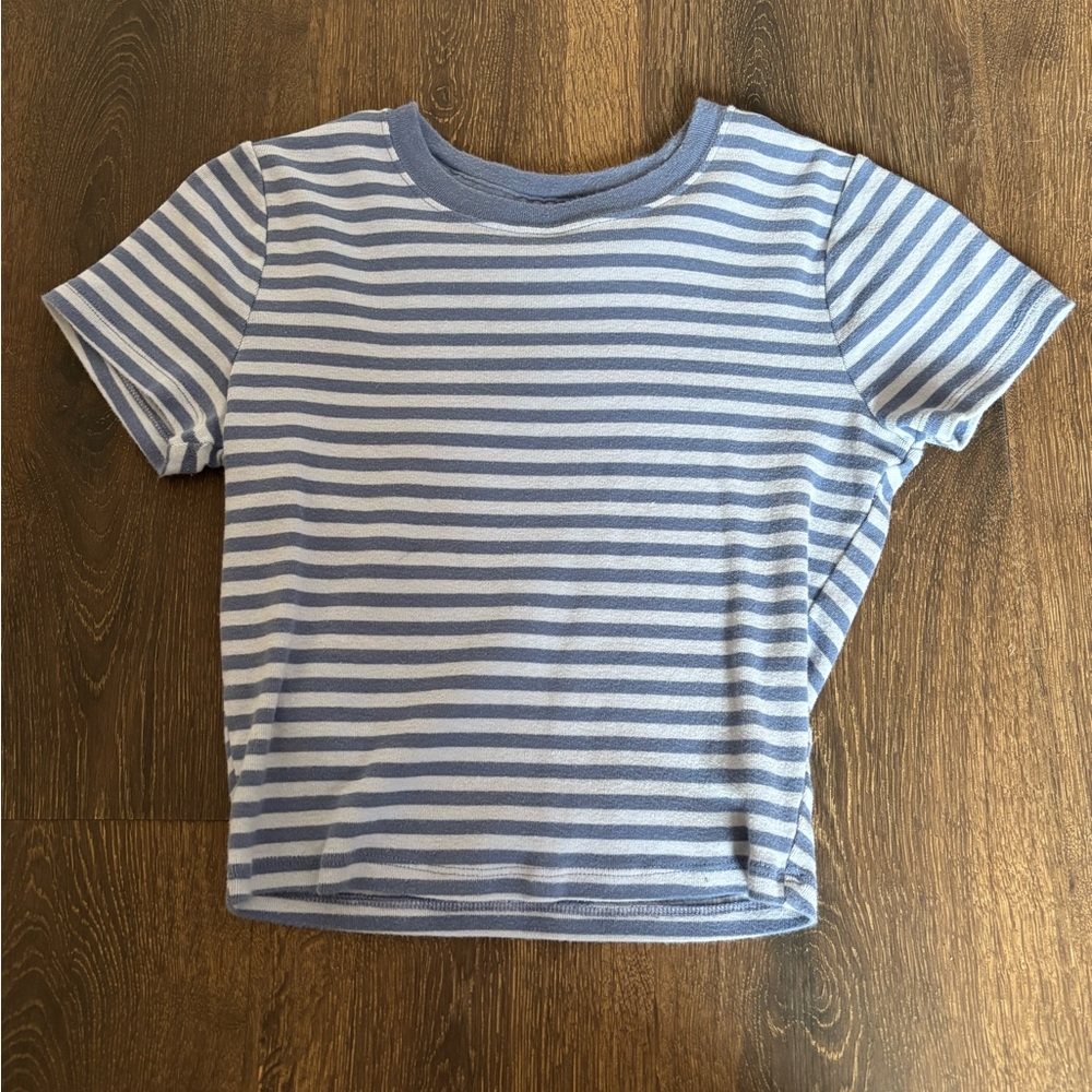 Hollister Kids Blue and White Striped Tee